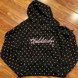 Edikted Black and White Polka Dot Hoodie
